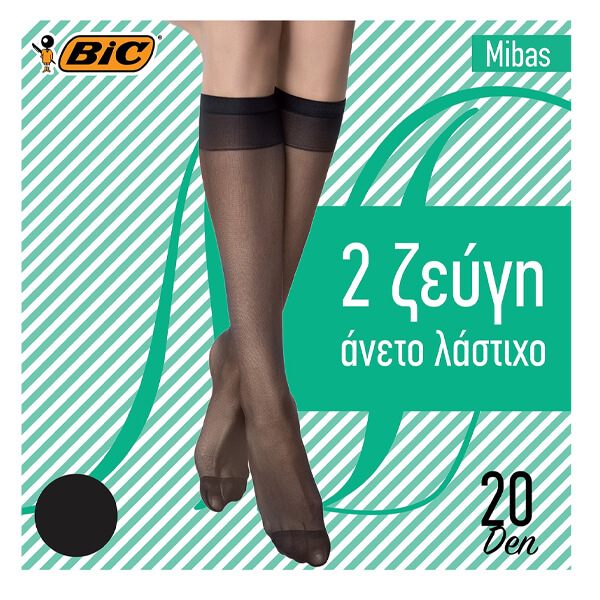 BIC ΚΑΛΤΣΑΚΙ MIBAS 20DEN ONE SIZE - (ΜΑΥΡΟ)