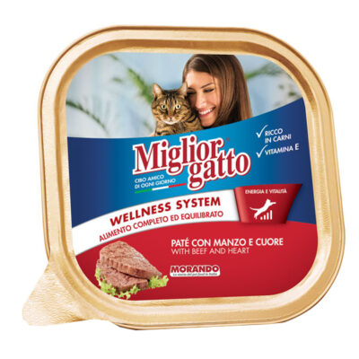 MIGLIOR ΓΑΤΟΤΡΟΦΗ PATE 100gr - (ΒΟΔΙΝΟ-ΚΑΡΔΙΑ)