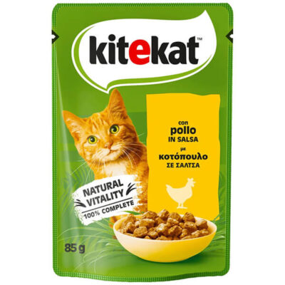 KITEKAT ΓΑΤΟΤΡΟΦΗ 85gr. - (ΚΟΤΟΠΟΥΛΟ ΜΕ ΣΑΛΤΣΑ)