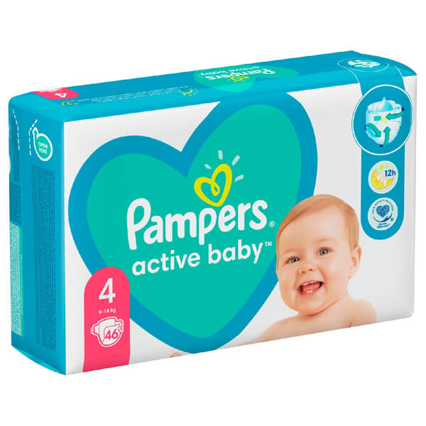 PAMPERS ΠΑΝΕΣ ACTIVE BABY No4 (46τεμ.) (9-14kg) (VP)