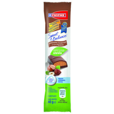 ΓΙΩΤΗΣ SWEET AND BALANCE ΣΟΚΟΛΑΤΑ ΓΑΛΑΚΤΟΣ 40gr. - (ΧΩΡΙΣ ΓΛΟΥΤΕΝΗ) (ΠΡΑΛΙΝΑ)
