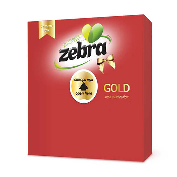 ZEBRA ΧΑΡΤΟΠΕΤΣΕΤΑ ΠΟΛΥΤΕΛΕΙΑΣ 35τεμ. (33x33cm) - (ΚΟΚΚΙΝΗ)