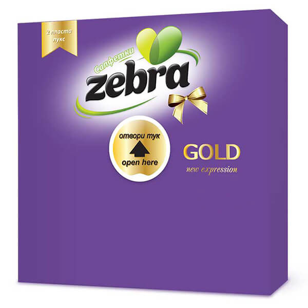 ZEBRA ΧΑΡΤΟΠΕΤΣΕΤΑ ΠΟΛΥΤΕΛΕΙΑΣ 35τεμ. (33x33cm) - (ΜΩΒ)