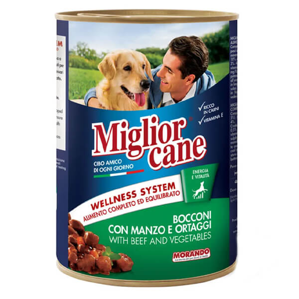 MIGLIOR ΣΚΥΛΟΤΡΟΦΗ ΚΟΝΣΕΡΒΑ  405gr - (ΒΟΔΙΝΟ-ΛΑΧΑΝΙΚΑ)