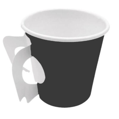 ΠΟΤΗΡΙ ΧΑΡΤΙΝΟ ΜΑΥΡΟ ΜΕ ΧΕΡΟΥΛΑΚΙ  (4οz) - (50τεμ.)