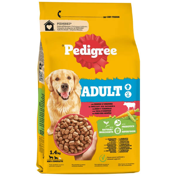 PEDIGREE ΣΚΥΛΟΤΡΟΦΗ 1,4kg ADULT - (ΜΟΣΧΑΡΙ ΚΑΙ ΛΑΧΑΝΙΚΑ)