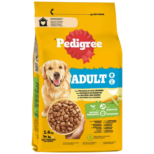 PEDIGREE ΣΚΥΛΟΤΡΟΦΗ 1,4kg ADULT - (ΠΟΥΛΕΡΙΚΑ ΚΑΙ ΛΑΧΑΝΙΚΑ)