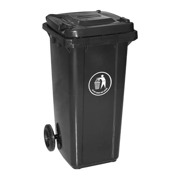 ΚΑΔΟΣ ΜΕ ΡΟΔΕΣ 240Lit ΓΚΡΙ ΣΚΟΥΡΟ (73x56x106hcm)