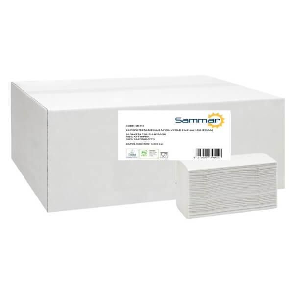 SAM ΧΕΙΡΟΠΕΤΣΕΤΑ 2Φ (21x21cm) - (3150 ΦΥΛΛΑ) (ΛΕΥΚΗ) (Μ0110)