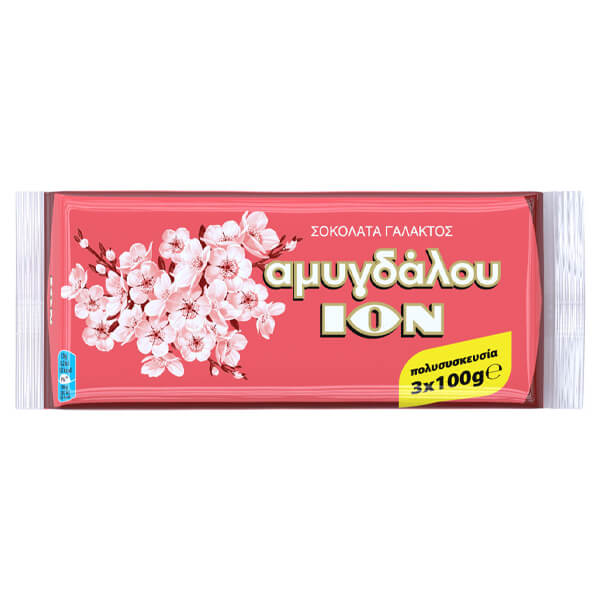 ΙΟΝ ΣΟΚΟΛΑΤΑ ΓΑΛΑΚΤΟΣ ΑΜΥΓΔΑΛΟΥ (3x100gr.) - (No 2224)