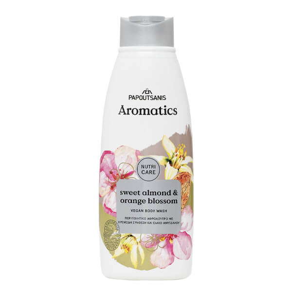 PAPOUTSANIS AROMATICS ΑΦΡΟΛΟΥΤΡΟ 600ml - (ALMOND ΚΑΙ ORANGE)