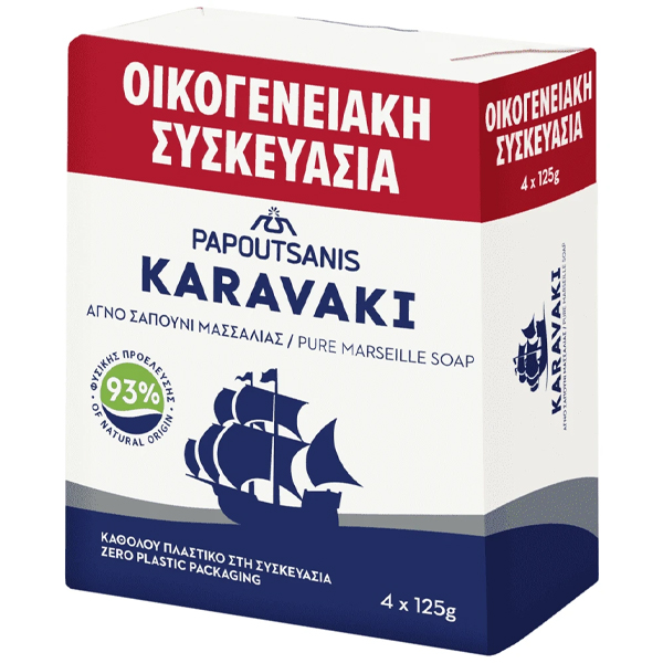 PAPOUTSANIS KARAVAKI ΣΑΠΟΥΝΙ 4x125gr. - (ΛΕΥΚΟ)