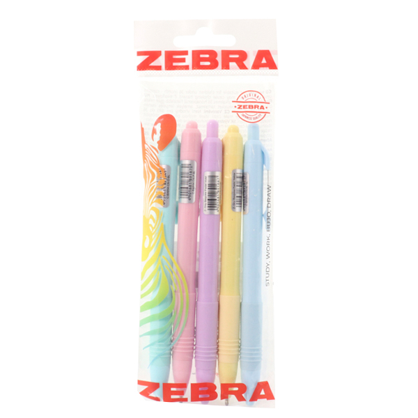 ZEBRA ΣΤΥΛΟ Ζ-GRIP PASTEL (5τεμ.) - (ΔΙΑΦΟΡΑ ΧΡΩΜΑΤΑ)