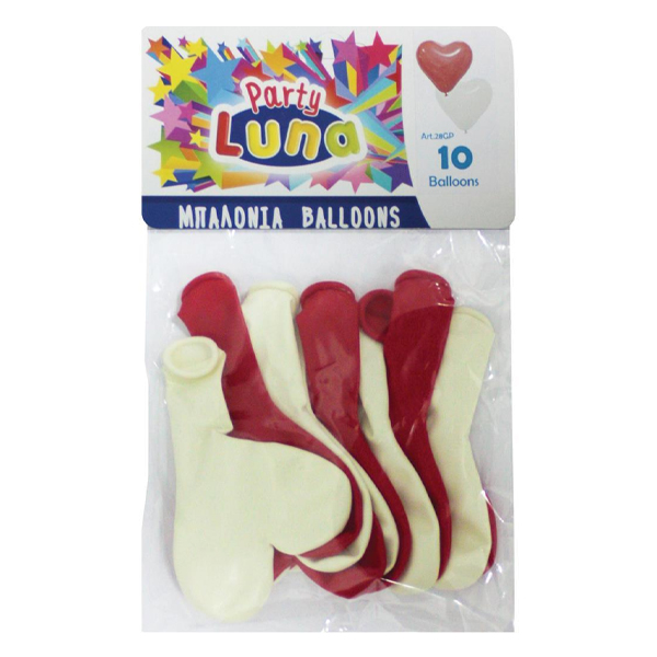 ΜΠΑΛΟΝΙΑ LUNA ΚΑΡΔΙΕΣ 10 ΤΜΧ.
