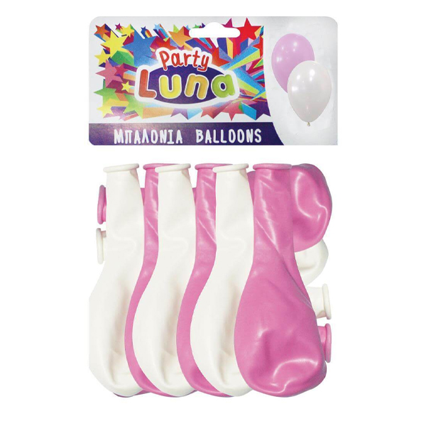 ΜΠΑΛΟΝΙΑ LUNA ΛΕΥΚΟ - ΡΟΖ 24 ΕΚ. 24 ΤΜΧ.