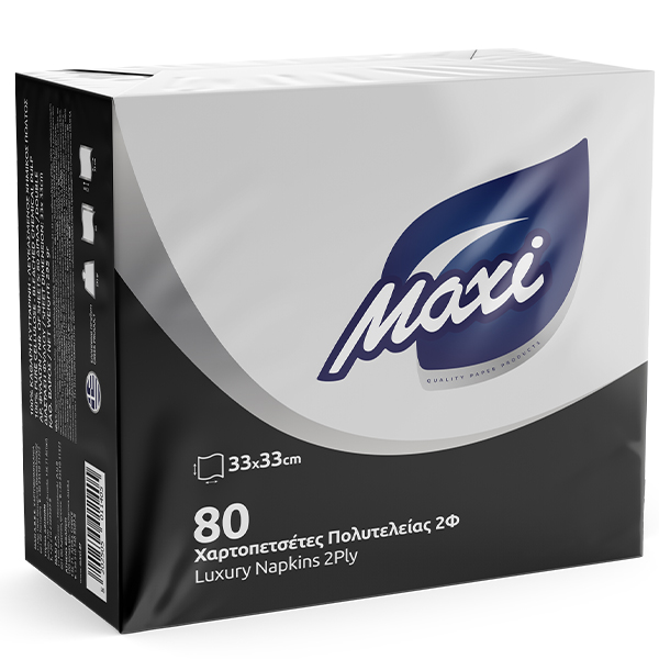 MAXI ΧΑΡΤΟΠΕΤΣΕΤΑ ΠΟΛΥΤ. 2Φ (33x33cm) - (80τεμ.) (ΛΕΥΚΗ) (3202001)