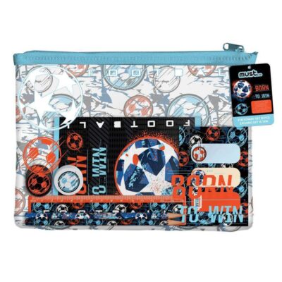 ΣΧΟΛΙΚΟ ΣΕΤ MUST BORN TO WIN 10 ΤΜΧ. ΣΕ PVC ΤΣΑΝΤΑΚΙ