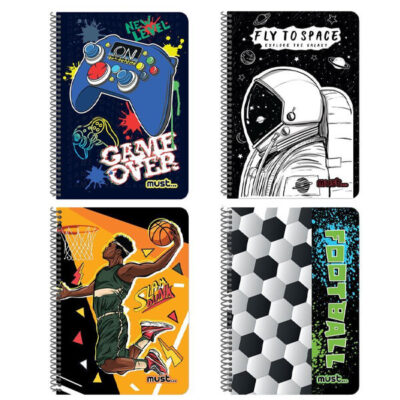 MUST ΤΕΤΡΑΔΙΟ ΣΠΙΡΑΛ 2 ΘΕΜΑΤΩΝ ,60 ΦΥΛΛΩΝ (17x25) (ΔΙΑΦΟΡΑ ΣΧΕΔΙΑ)