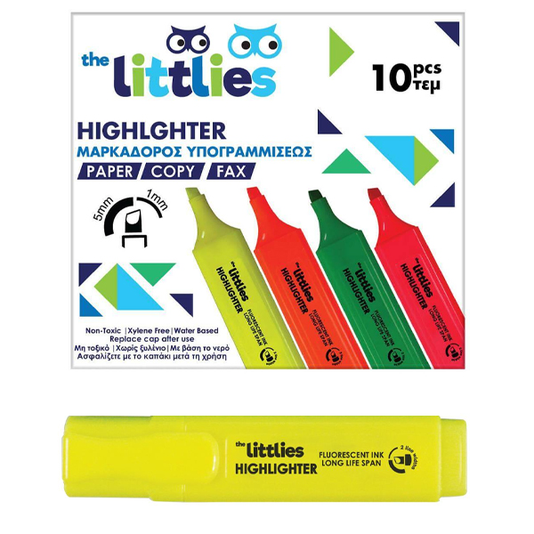 ΜΑΡΚΑΔΟΡΟΣ ΥΠΟΓΡΑΜΜΙΣΗΣ THE LITTLIES ΚΙΤΡΙΝΟΣ 10 ΤΜΧ.