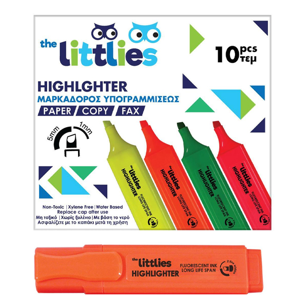 ΜΑΡΚΑΔΟΡΟΣ ΥΠΟΓΡΑΜΜΙΣΗΣ THE LITTLIES ΠΟΡΤΟΚΑΛΙ 10 ΤΜΧ.