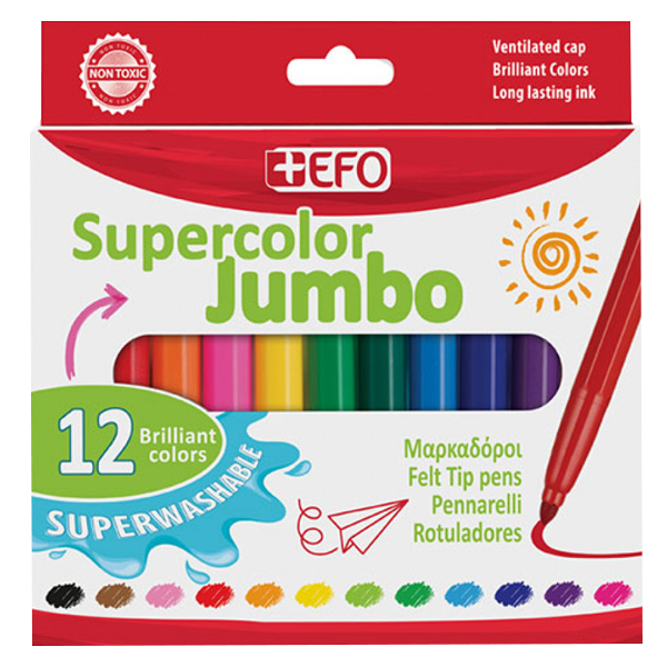 ΜΑΡΚΑΔΟΡΟΙ +EFO SUPERCOLOR JUMBO (12τεμ.)