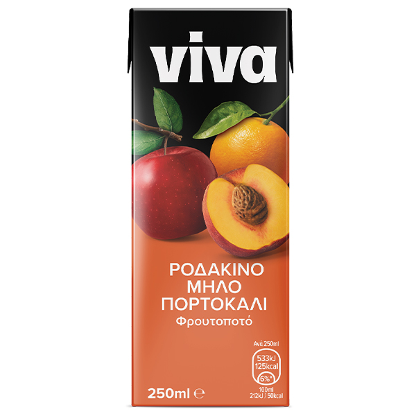 VIVA 250ml - (ΡΟΔΑΚΙΝΟ-ΜΗΛΟ-ΠΟΡΤΟΚΑΛΙ ΦΡΟΥΤΟΠΟΤΟ)