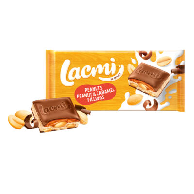 ROSHEN LACMI ΣΟΚΟΛΑΤΑ 90gr. - (ΦΥΣΤΙΚΙΑ ΚΑΙ ΑΛΑΤΙΣΜΕΝΗ ΚΑΡΑΜΕΛΑ)