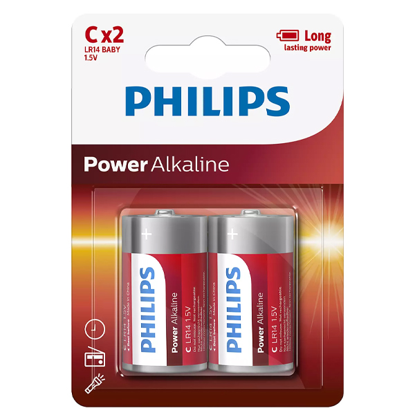 PHILIPS ΜΠΑΤΑΡΙΑ ΑΛΚΑΛΙΚΗ C 2τεμ. - (ΜΕ ΦΟΡΟ 0,08€)
