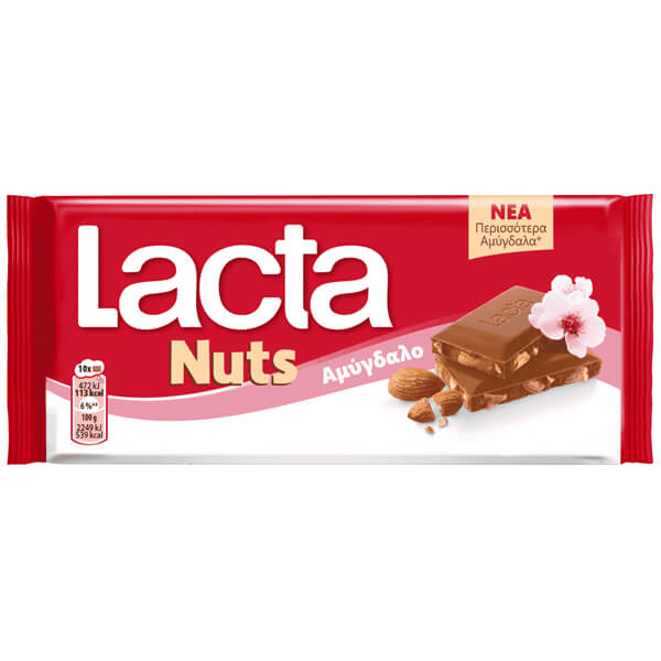 LACTA ΣΟΚΟΛΑΤΑ  85gr. - NUTS (ΑΜΥΓΔΑΛΟ)