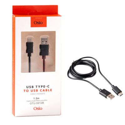 OSIO ΚΑΛΩΔΙΟ ΦΟΡΤΙΣΗΣ ΚΑΙ ΣΥΓΧΡΟΝΙΣΜΟΥ ΑΠΟ TYPE C ΣΕ USB  (1,2m) - (ΜΑΥΡΟ) (OTU-5912Β)