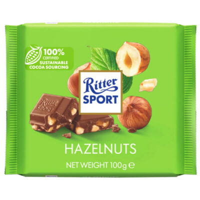 RITTER SPORT ΣΟΚΟΛΑΤΑ 100gr. - (ΓΑΛΑΚΤΟΣ ΜΕ ΦΟΥΝΤΟΥΚΙΑ)