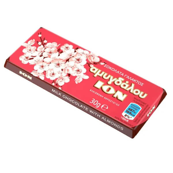 ΙΟΝ ΣΟΚΟΛΑΤΑ ΓΑΛΑΚΤΟΣ ΑΜΥΓΔΑΛΟΥ  30gr. - (2206)