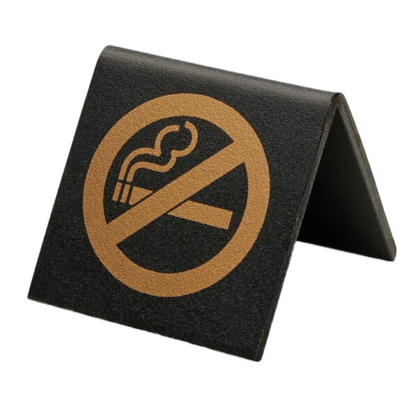 PVC NO SMOKING ΜΑΥΡΟ ΜΕ ΧΡΥΣΑ ΓΡΑΜΜΑΤΑ 5Χ5