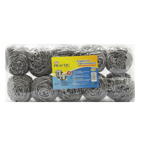 PRACTIC ΣΥΡΜΑΤΙΝΟ ΣΦΟΥΓΓΑΡΑΚΙ inox 40gr. - (10τεμ.)