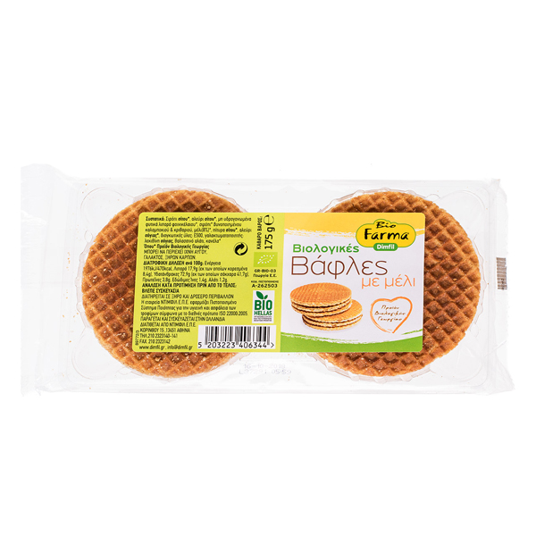 BIOFARMA ΒΑΦΛΕΣ ΜΕ ΜΕΛΙ ΒΙΟ 175GR
