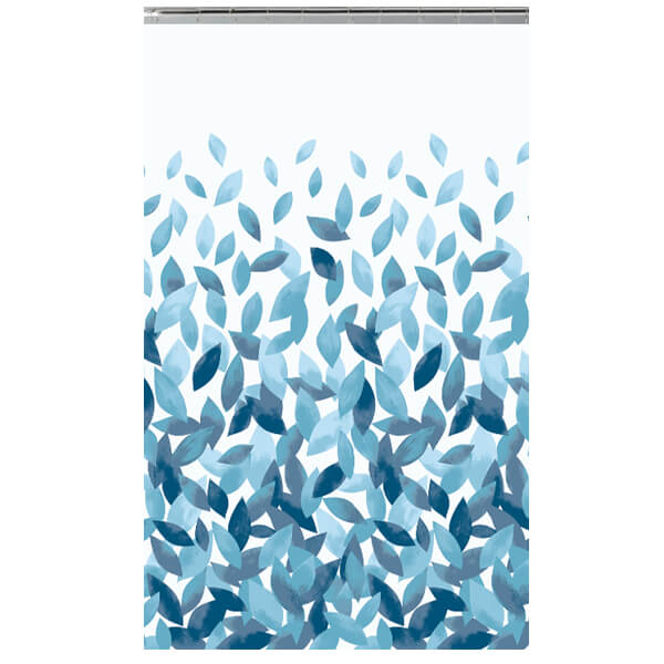 ΚΟΥΡΤΙΝΑ ΜΠΑΝΙΟΥ LEAFS 180x200 - 100% POLYESTER (ΜΠΛΕ)