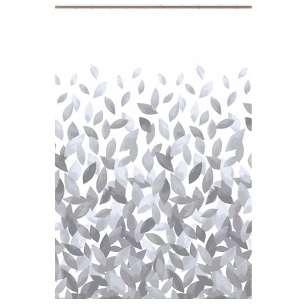 ΚΟΥΡΤΙΝΑ ΜΠΑΝΙΟΥ LEAFS 180x200 - 100% POLYESTER (ΓΚΡΙ)