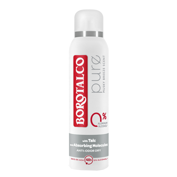 BOROTALCO DEO SPRAY 150ml - (PURE) (0% ALUMINIUM SALTS)