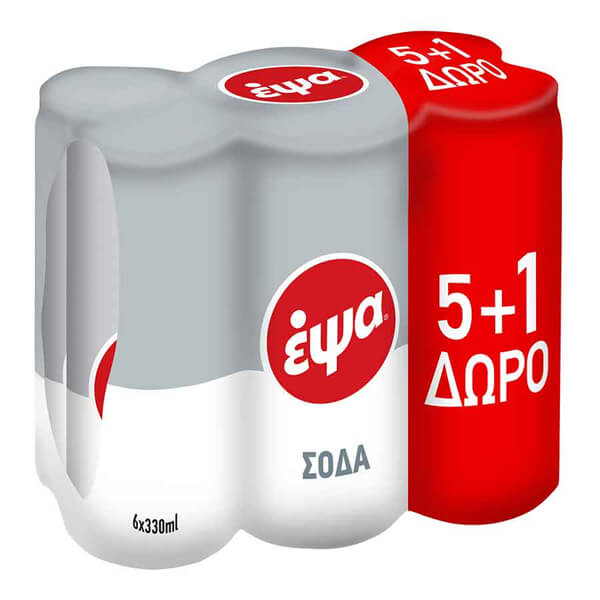 ΕΨΑ ΣΟΔΑ ΚΟΥΤΙ (6x330ml) - (5+1 ΔΩΡΟ)