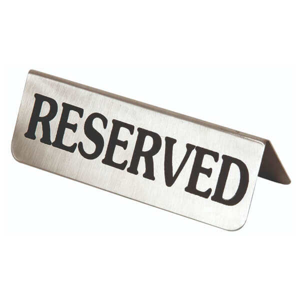 ΣΤΑΝΤ ΙΝΟΧ "RESERVED" 7.5x3.8hcm 7538