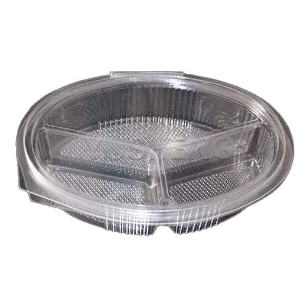 ΘΗΚΗ ΟΒΑΛ 3 ΘΕΣΕΩΝ ΜΕ ΚΑΠΑΚΙ - (100τεμ.) (FT209-30-3cm ΥΨΟΣ) - (PET) (LUX PLAST)