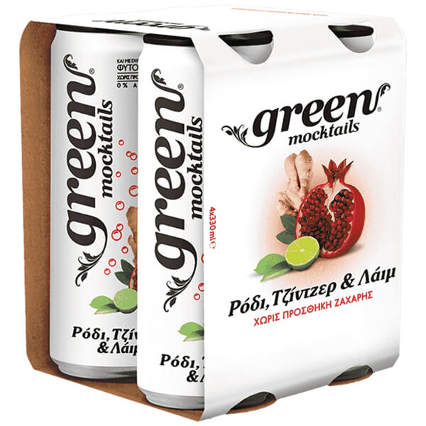 GREEN MOCTAILS (4x330ml) - (ΡΟΔΙ-ΤΖΙΝΤΖΕΡ-LIME)