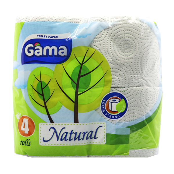 GAMA NATURAL ΧΑΡΤΙ ΥΓΕΙΑΣ 3ΦΥΛΛΟ (4 ΡΟΛΛΑ) (ΒΙΟΔΙΑΣΠΩΜΕΝΟ)