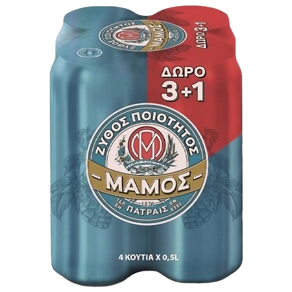 ΜΑΜΟΣ ΜΠΥΡΑ ΚΟΥΤΙ vol 5% (4x500ml) - (3+1 ΔΩΡΟ)
