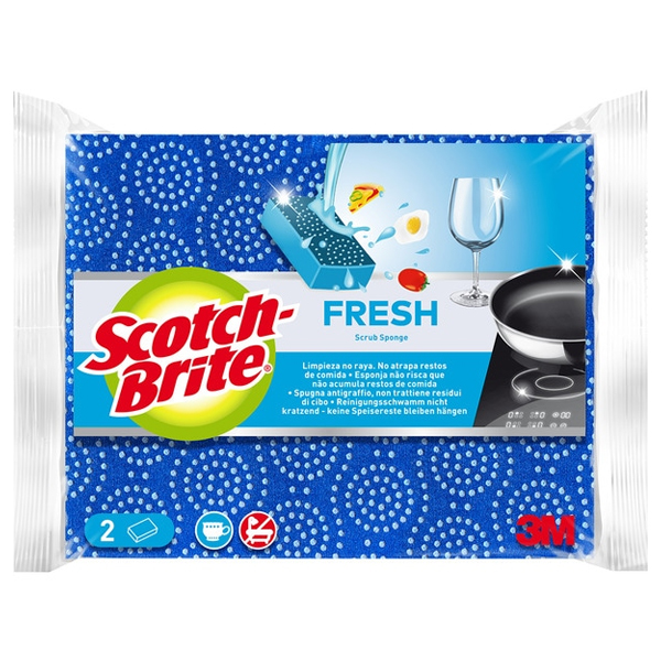 SCOTCH BRITE ΣΦΟΥΓΓΑΡΙ FRESH (2τεμ.) - (ΔΕΝ ΧΑΡΑΖΕΙ)(ΜΠΛΕ)