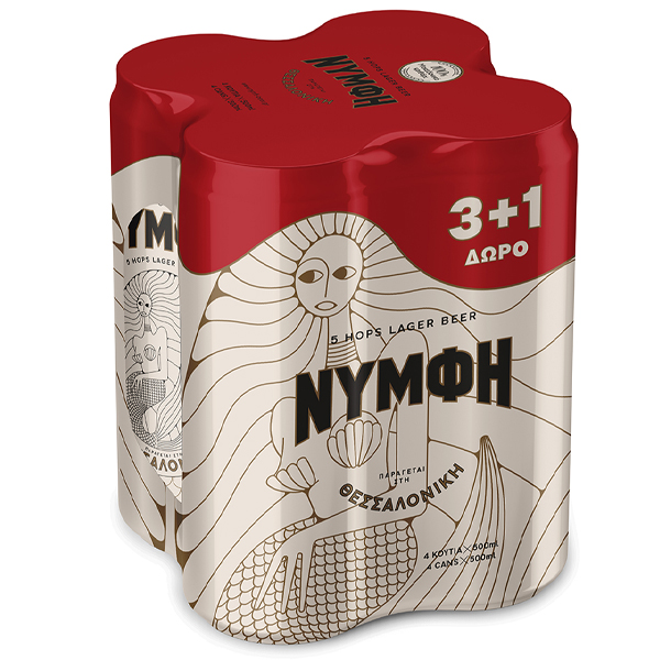 ΝΥΜΦΗ ΜΠΥΡΑ ΚΟΥΤΙ vol 5% (4x500ml) - (3+1 ΔΩΡΟ)