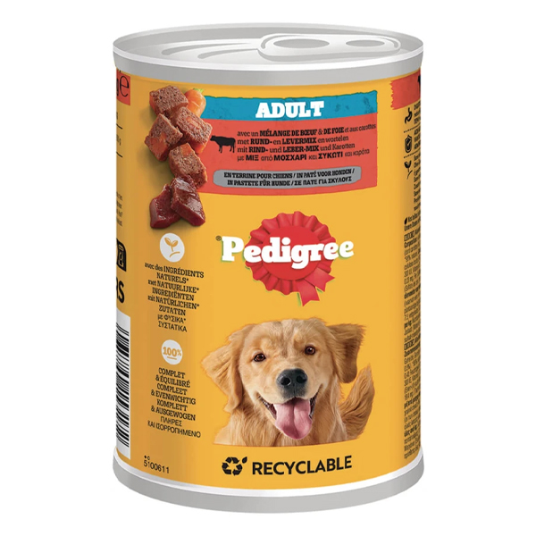 PEDIGREE ΣΚΥΛΟΤΡΟΦΗ ΠΑΤΕ 400gr. - (ΜΟΣΧΑΡΙ ΚΑΙ ΣΥΚΩΤΙ ΚΑΙ ΚΑΡΟΤΑ)