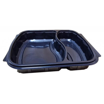 ΣΚΕΥΟΣ ΦΑΓΗΤΟΥ ΜΑΥΡΟ 2 ΘΕΣΕΩΝ (24x21x4cm) - (FT292-40) (50τεμ.) - (LUX PLAST)