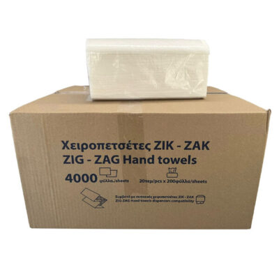 ΧΕΙΡΟΠΕΤΣΕΤΑ ΖΙΚ ΖΑΚ (4000φυλλα) - (ΛΕΥΚΗ) (IMPORT)