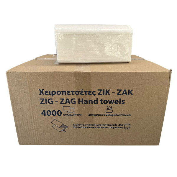 ΧΕΙΡΟΠΕΤΣΕΤΑ ΖΙΚ ΖΑΚ (4000φυλλα) - (ΛΕΥΚΗ) (IMPORT)